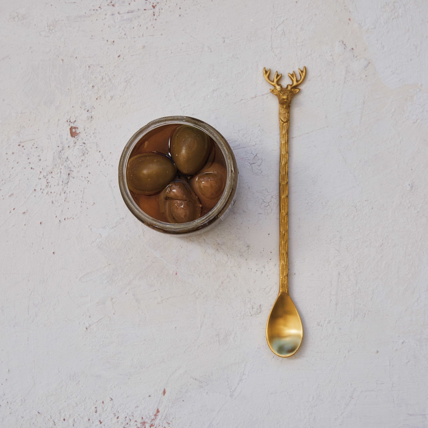 Brass Reindeer Cocktail Spoon