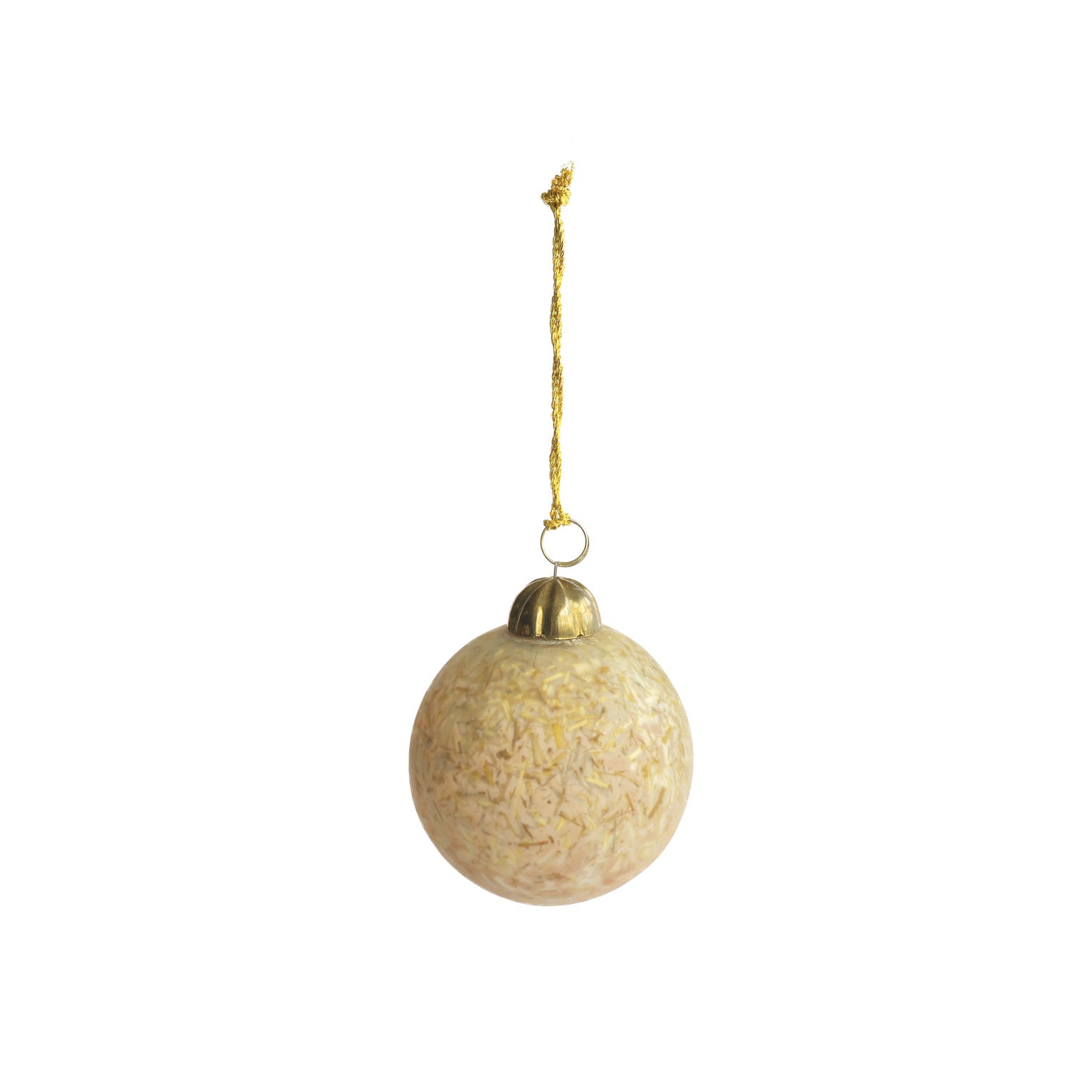 Natural Hay Matte Pink Glass Ball Ornament