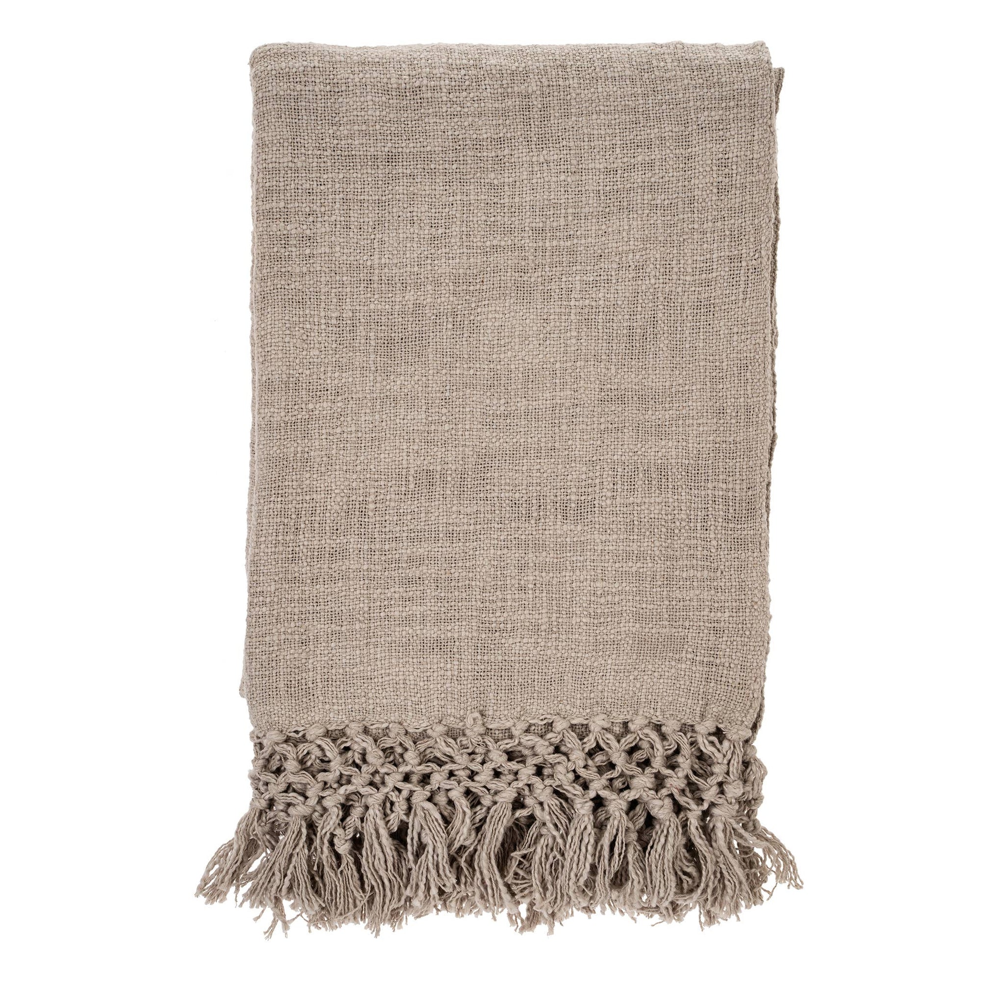 Braided Tassel Throw, Natural